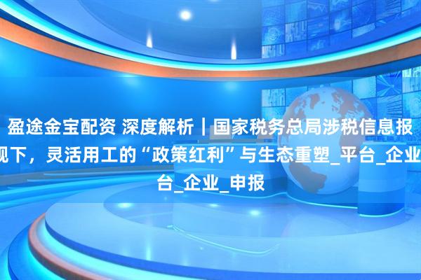 盈途金宝配资 深度解析｜国家税务总局涉税信息报送新规下，灵活用工的“政策红利”与生态重塑_平台_企业_申报